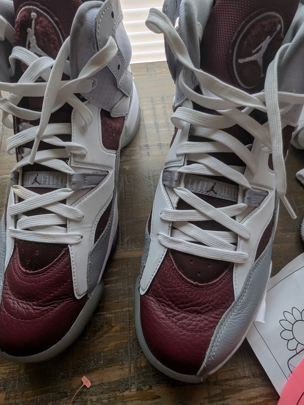 Jordan Men’s Retro Sneakers — White & Burgundy
